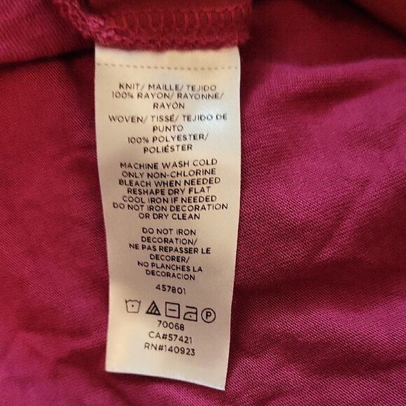 LOFT Red Sleeveless Tank Top V-Neck Blouse Size S - Picture 11 of 14